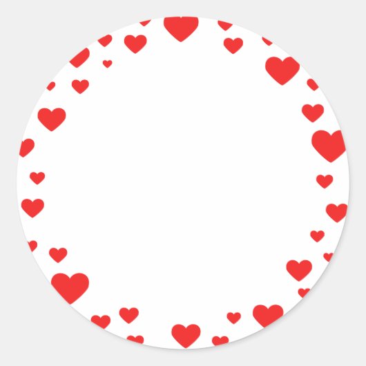 Valentinstag Sticker, Herz Runder Aufkleber (Vorderseite)