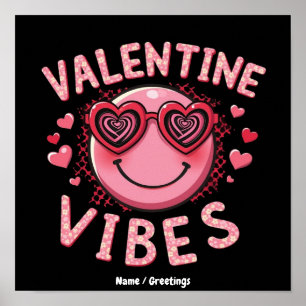 Valentinstag Stimmung Hippie Valentinstag Groovy R Poster