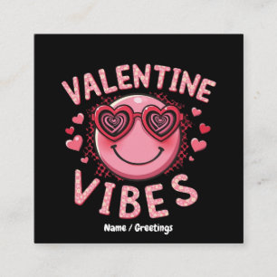 Valentinstag Stimmung Hippie Valentinstag Groovy R Quadratische Visitenkarte