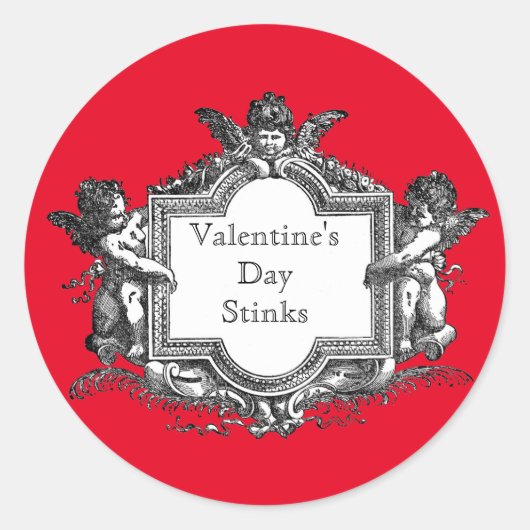 Valentinstag stinkt runder aufkleber (Vorderseite)