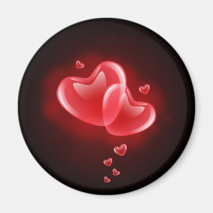 Valentinstag strahlende Herzen Magnet
