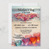 Valentinstag-Strandparty Einladung (Vorderseite)