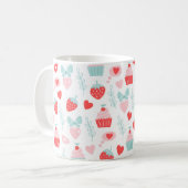 Valentinstag Strawberry Kisses Cupcakes Herzen Kaffeetasse (Vorderseite Links)