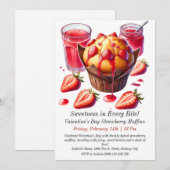 Valentinstag Strawberry Muffins Einladung (Vorne/Hinten)
