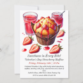 Valentinstag Strawberry Muffins Einladung