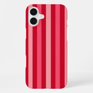 Valentinstag-Streifen in Rot und Pink iPhone 16 Plus Hülle