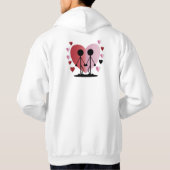 Valentinstag-Strichmännchen mit Händen Hoodie (Rückseite)