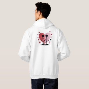 Valentinstag-Strichmännchen mit Händen Hoodie