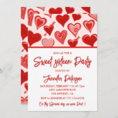 Valentinstag süß 16 Einladungen february red (Vorne/Hinten)