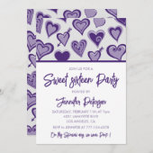 Valentinstag süß 16 Einladungen niedliches Herz (Vorne/Hinten)