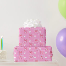Valentinstag, süß-rosa Bow Geschenkpapier