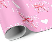 Valentinstag, süß-rosa Bow Geschenkpapier (Rolleneckpunkt)