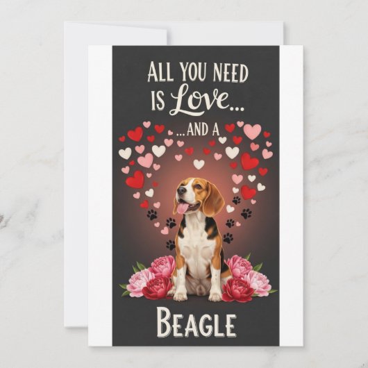 Valentinstag Süße Beagle-Foto Umarmung  Feiertagskarte (Vorderseite)