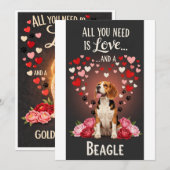 Valentinstag Süße Beagle-Foto Umarmung  Feiertagskarte (Vorne/Hinten)