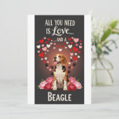 Valentinstag Süße Beagle-Foto Umarmung  Feiertagskarte (Stehend Vorderseite)