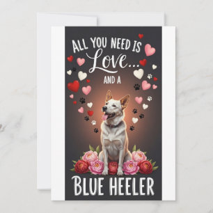 Valentinstag Süße Blue Heeler Foto Kuscheln Feiertagskarte