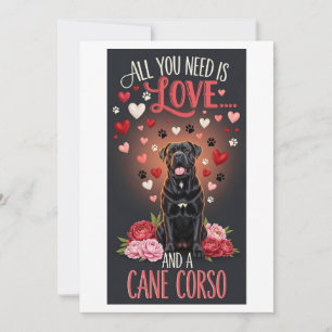 Valentinstag süße Cane-Corso-Hund-Foto Feiertagskarte