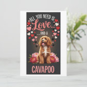 Valentinstag Süße Cavapoo-Foto-Kuscheln  Feiertagskarte (Stehend Vorderseite)