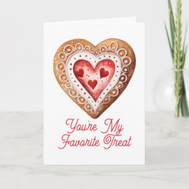 Valentinstag Süße Cookie-Herz Lieblingsleckerei Feiertagskarte