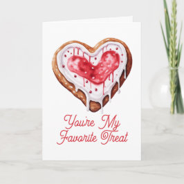 Valentinstag Süße Cookie-Herz Lieblingsleckerei Feiertagskarte