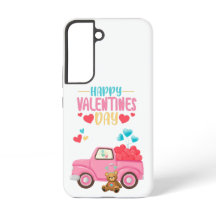 Valentinstag Süße Herzen Rosa Lastwagen Teddybär