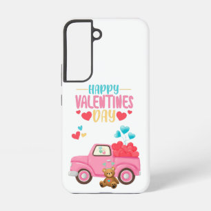Valentinstag Süße Herzen Rosa Lastwagen Teddybär Samsung Galaxy Hülle
