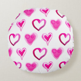 Valentinstag, süße Herzen Rundes Kissen