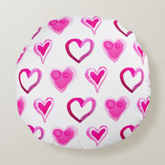 Valentinstag, süße Herzen Rundes Kissen (Vorderseite)
