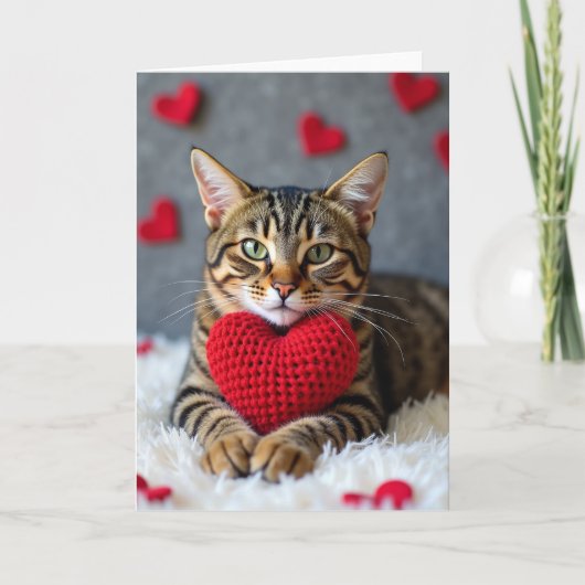 Valentinstag Süße Katzen Herz Karte (Vorderseite)