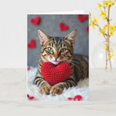 Valentinstag Süße Katzen Herz Karte (Gelbe Blume)