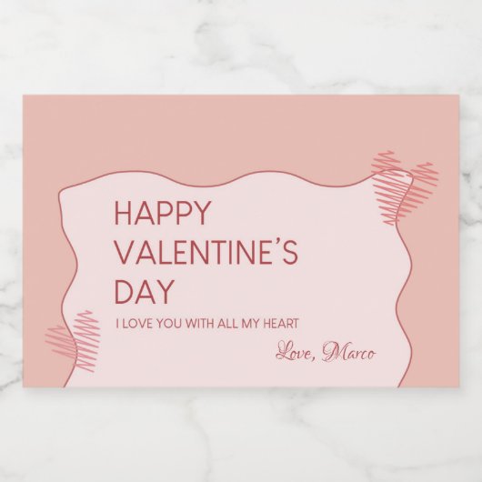 Valentinstag Süße Lebensmitteletikett (Einzelnes Label)