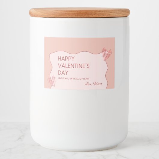 Valentinstag Süße Lebensmitteletikett (Vorderseite)