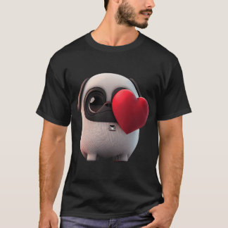 Valentinstag Süße Tiere Pug T-Shirt