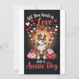 Valentinstag Süßer australischer Hund Foto Kuschel Feiertagskarte