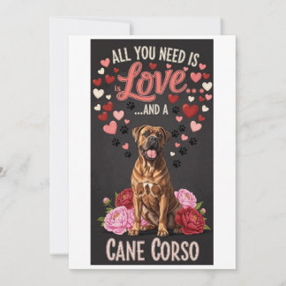 Valentinstag süßer Cane-Corso-Hund Foto Feiertagskarte