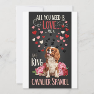 Valentinstag Süßer Cavalier-King-Charles-Spaniel-H Feiertagskarte