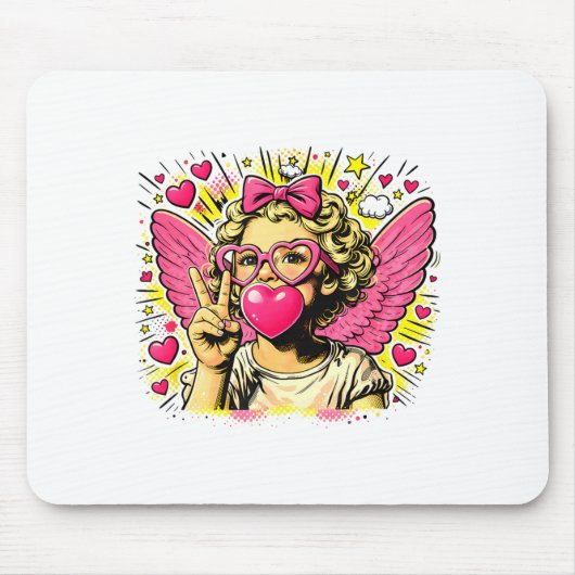 Valentinstag Süßer Cupid Herz Engel Liebe Feiertag Mousepad (Vorne)