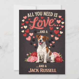Valentinstag süßer Jack-Russell-Hund Foto Feiertagskarte