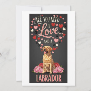 Valentinstag Süßer Labrador Foto Kuscheln  Feiertagskarte