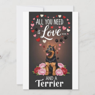 Valentinstag Süßer Terrier Foto kuscheln Feiertagskarte