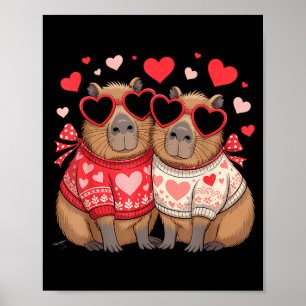 Valentinstag süßer Valentinstag Capybara-Liebhaber Poster