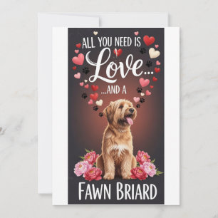 Valentinstag Süßes Reh-Briard-Foto Kuscheln  Feiertagskarte