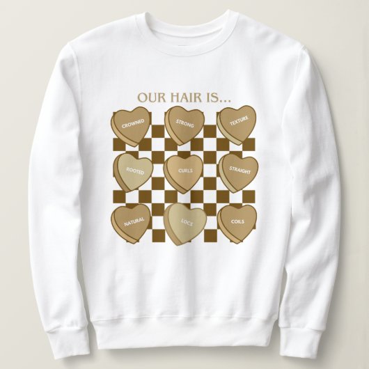 Valentinstag Süßigkeiten Herzen Schwarze Haar Pull Sweatshirt (Design vorne)
