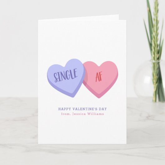 Valentinstag Süßigkeiten Single AF Karte (Vorderseite)