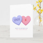 Valentinstag Süßigkeiten Single AF Karte (Gelbe Blume)