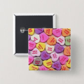 Valentinstag-Süßigkeits-Herz-Knopf Button (Vorne & Hinten)