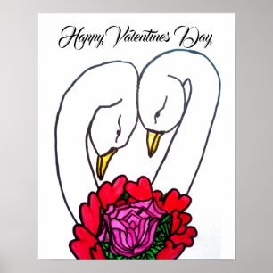 VALENTINSTAG SWANS Poster