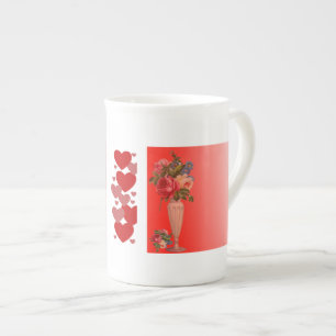 Valentinstag Sweeping Heart Romantische Rose Vase Porzellantasse