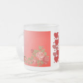 Valentinstag Sweeping Hearts Romantische Rose Mattglastasse (Vorderseite Links)