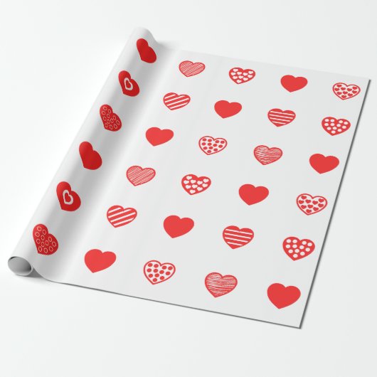 Valentinstag Sweet Hearts Muster Geschenkpapier (Ungerollt)